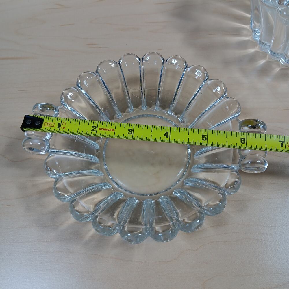 Vintage Heisey Clear Glass Mayonnaise and Pickle bowls Curled Handles - Picture 10 of 11